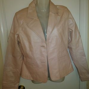 Pink Leather Coat (100% genuine leather)